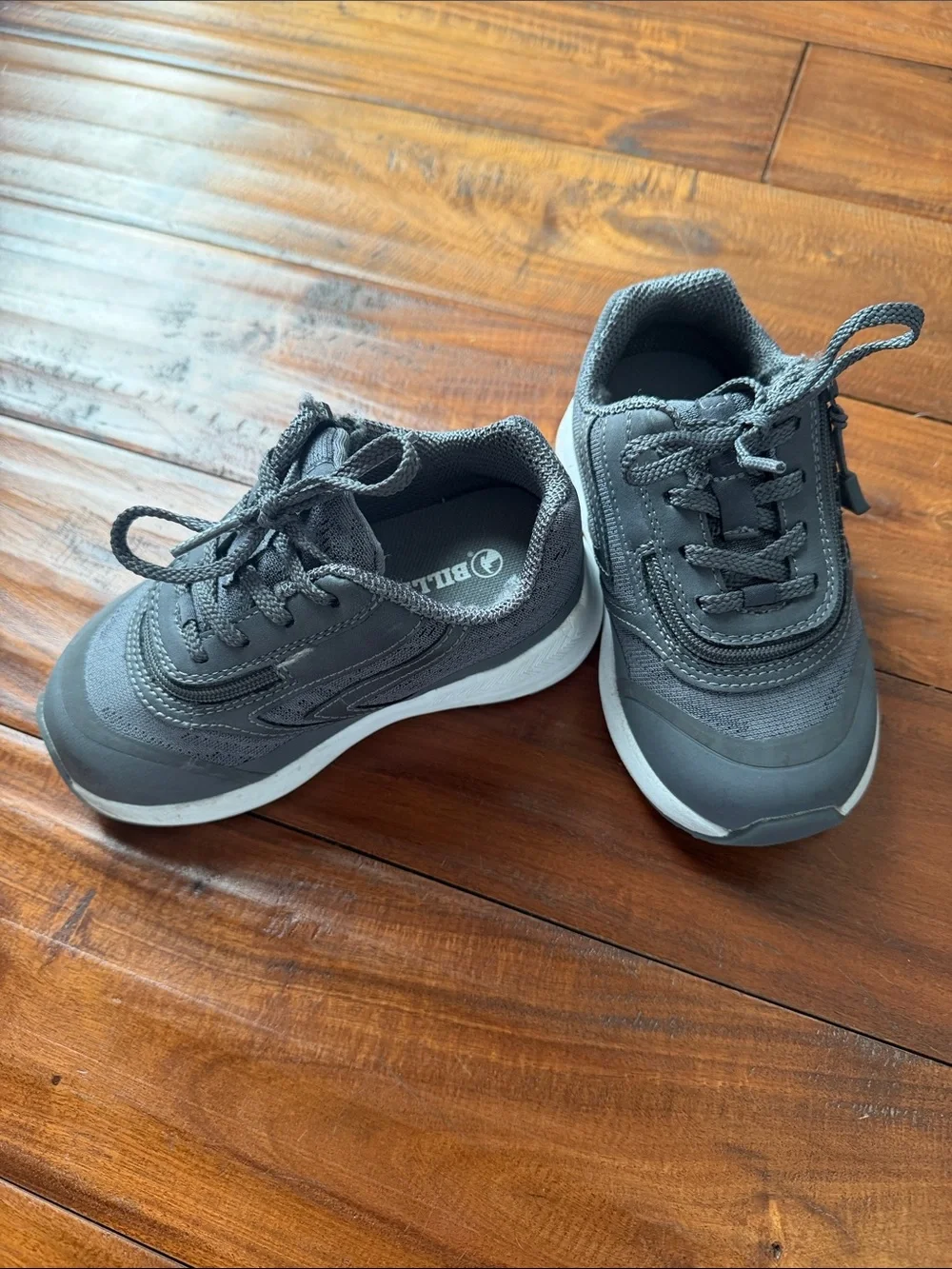 Kids Gray Lightweight Zip-Up Sneakers - Billy Footwear